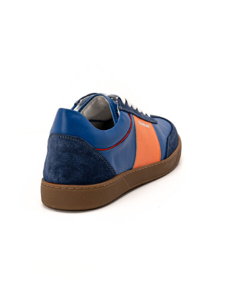 andrika dermatina low top blue orange part sneakers crepe beige sola fenomilano