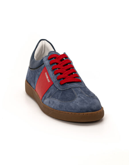 andrika dermatina low top suede blue red sneakers crepe beige sola fenomilano