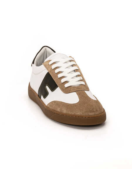 andrika dermatina low top white suede beige khaki sneakers crepe beige sola fenomilano