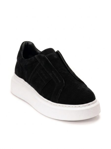 andrika suede leather maura slip-on sneakers white light sole fenomilano
