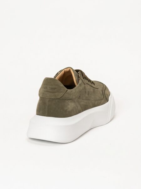 andrika dermatina nubuck sneakers khaki chunky sole fenomilano
