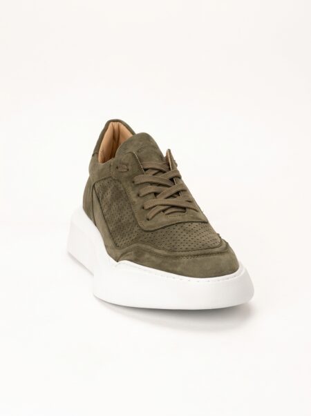 andrika dermatina nubuck sneakers khaki chunky sole fenomilano