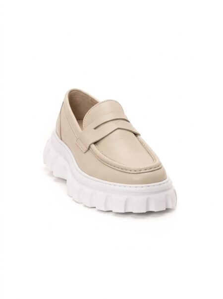 andrika dermatina beige loafers wild sola code 428 fenomilano