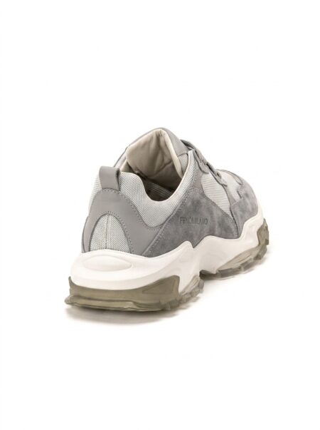 andrika dermatina light grey tranparent sole leather sneakers 2519 fenomilano
