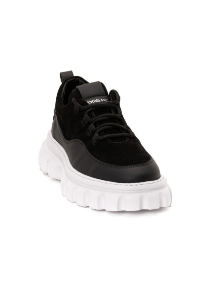 andrika dermatina sneakers black half nubuck chunky sola 2423 fenomilano