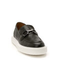 Ανδρικά Δερμάτινα Loafers Ασημί Τόκα - Χακί (3075-25 Χακί) 1 andrika-dermatina-khaki-loafers-white-sole-silver-buckle-3075-25-fenomilano (1)
