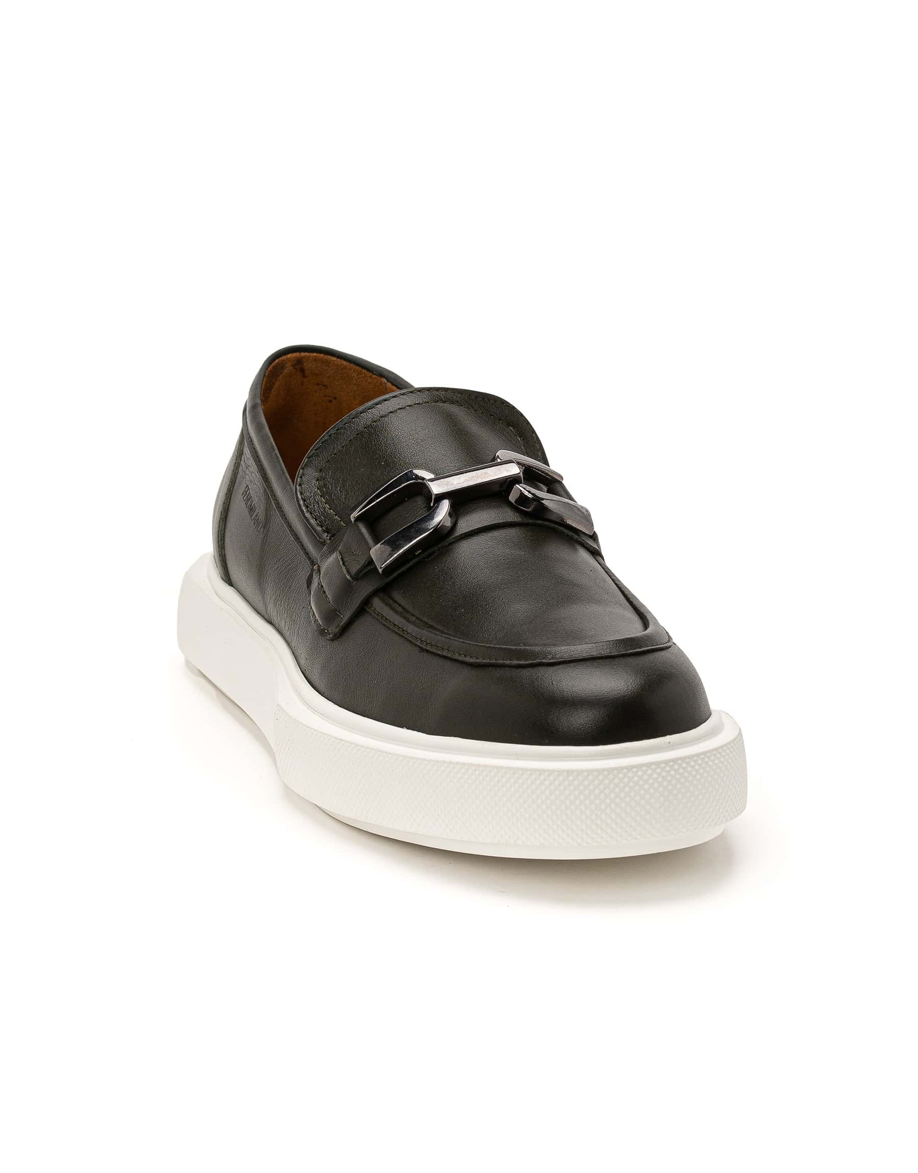 andrika-dermatina-khaki-loafers-white-sole-silver-buckle-3075-25-fenomilano (1) andrika dermatina khaki loafers white sole silver buckle 3075-25 fenomilano