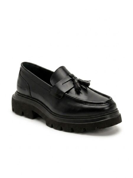 andrika dermatina loafers total black tassel spacciolato 428-1 fenomilano