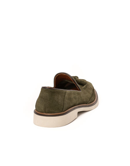 andrika suede loafers tassels sicily khaki fenomilano