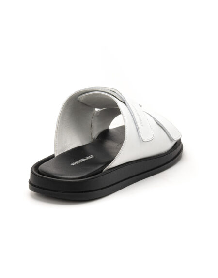 andrika leather sandals black white fenomilano