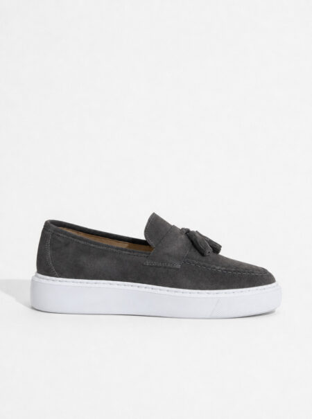 andrika dermatina suede loafers tassels grey gaios