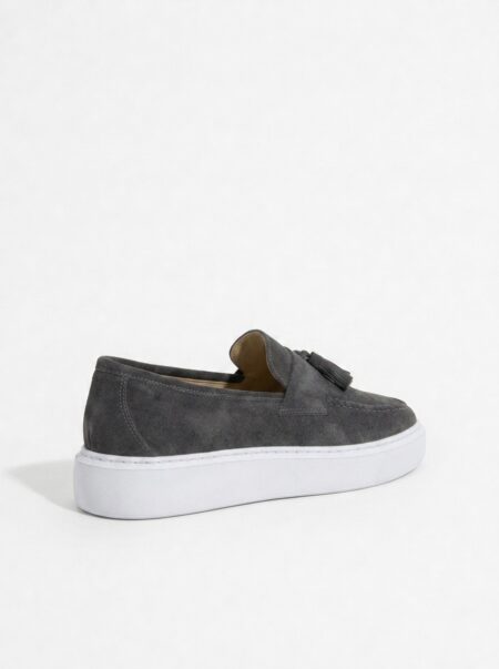 andrika dermatina suede loafers tassels grey gaios