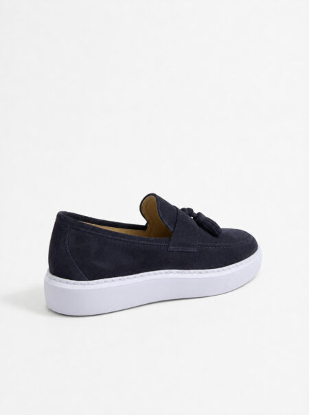 andrika dermatina suede loafers tassels navy gaios di costa