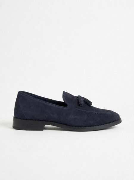andrika dermatina suede loafers tassels navy kissamos di costa