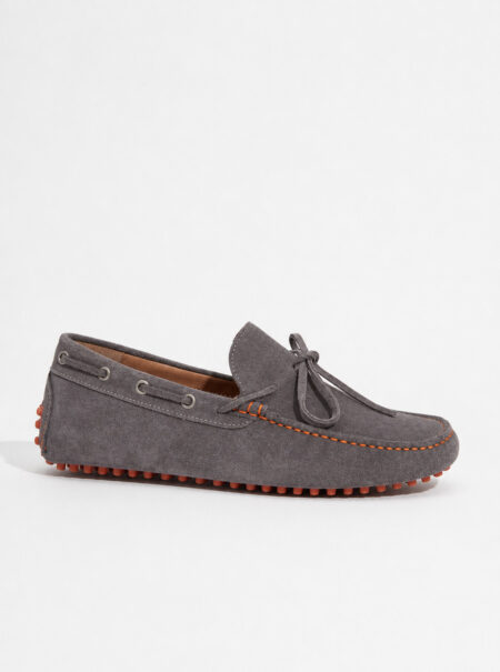 andrika dermatina suede mocassins grey serifos di costa