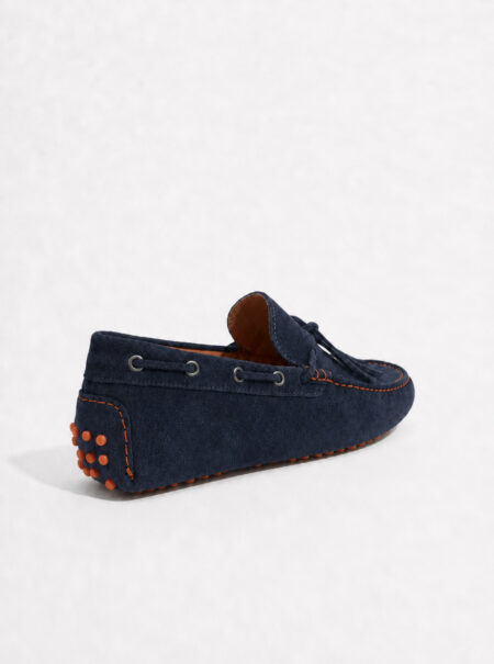 andrika dermatina suede mocassins navy serifos di costa